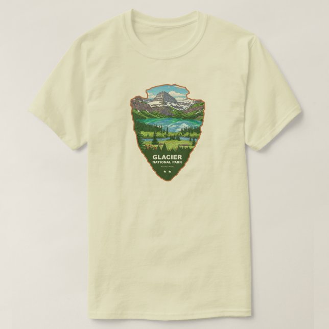 Camiseta Glacier National Park Montana Arrowhead (Diseño del anverso)