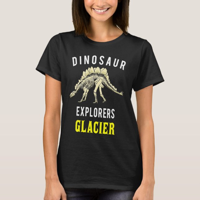 Camiseta Glacier National Park Stegosaurus Dinosaur Explore (Anverso)