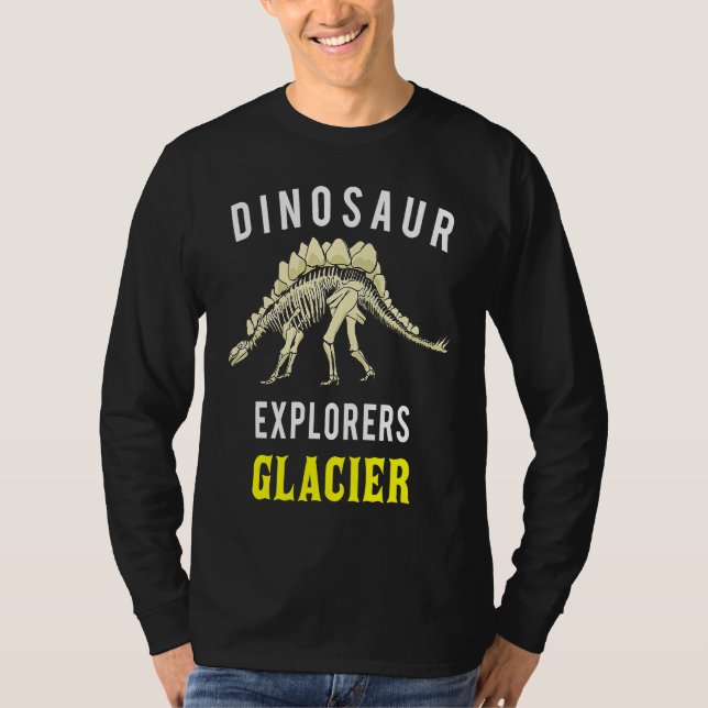 Camiseta Glacier National Park Stegosaurus Dinosaur Explore (Anverso)