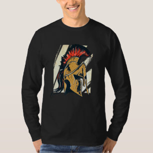 Camiseta Gladiador espartano Mens Helmet griega Esparta Sol