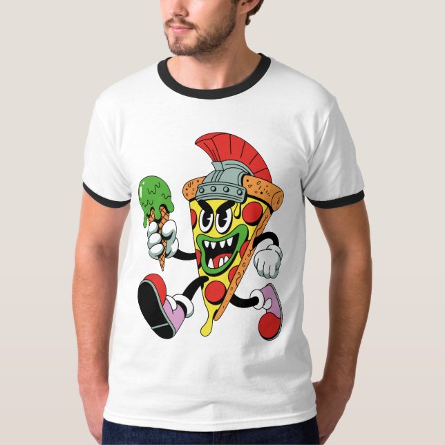 Camiseta Gladiador Pizza Slice Brainrot italiano masculino (Anverso)