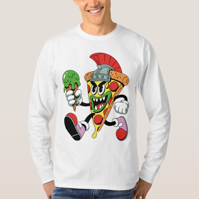 Camiseta Gladiador Pizza Slice Brainrot italiano masculino (Anverso)
