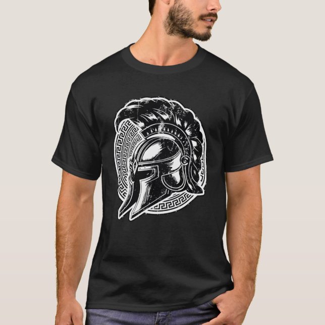 Camiseta Gladiador Spartan Helmet Warrior Workout 300 Gym F (Anverso)