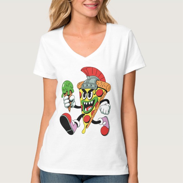 Camiseta Gladiator Pizza Slice Italiana Brainrot Mujeres (Anverso)