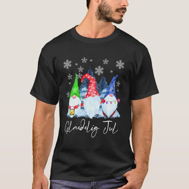 Camiseta Glaedelig Jul Nordic Gnomes Tomte Nisse Danish (Anverso)