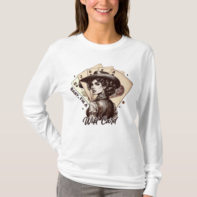 Camiseta Glam de campo Tarjeta salvaje Cowgirl Jugas (Anverso)