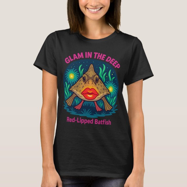 Camiseta Glam en lo profundo – Pez Murciélago de Labios Roj (Anverso)