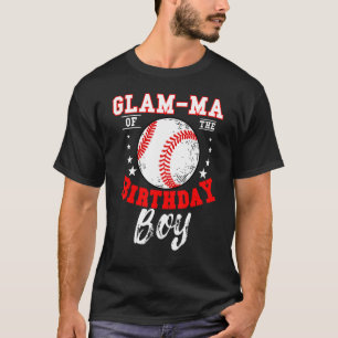 Camiseta Glam Ma Of The Birthday Boy Baseball Theme Bday Ce