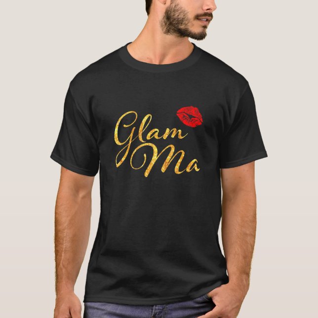 Camiseta Glam Mamáes Glamorosas Abuelas Nana Abuelas Lip Ro (Anverso)