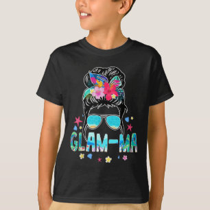 Camiseta Glam-mamáes Hello Summer Beach Lover Messy Bun Sum