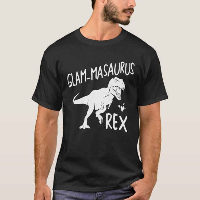 Camiseta Glam mamáes Saurus Dinosaur Cute Madre Familia Abu (Anverso)