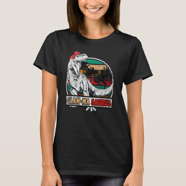 Camiseta Glam Masaurus Rex Dinosaur Glam Mamáes Saurus Fami (Anverso)