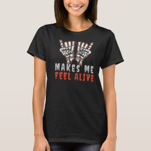 Camiseta Glam Metalizado me hace sentir vivo maldad o cuern