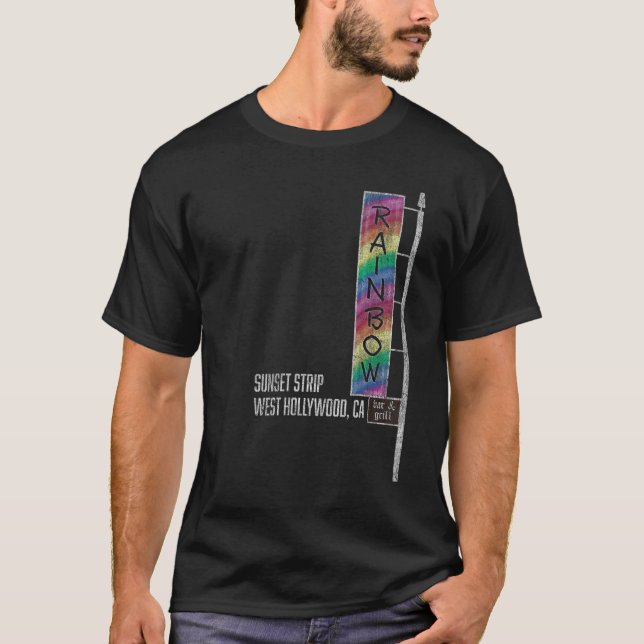 Camiseta Glam Rock Legends Rainbow Bar And Grill (Anverso)