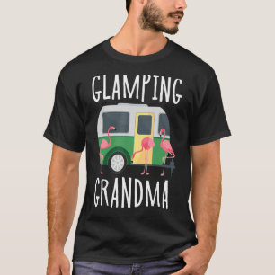 Camiseta Glamando a la abuela con el flamenco rosado acampa