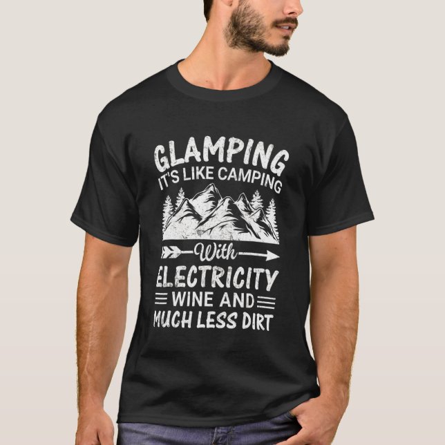 Camiseta Glaminar es como acampar con vino eléctrico L (Anverso)