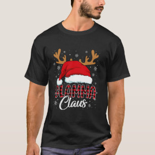 Camiseta Glamma Claus Santa Hat Reindeer Red Plaid Mateo