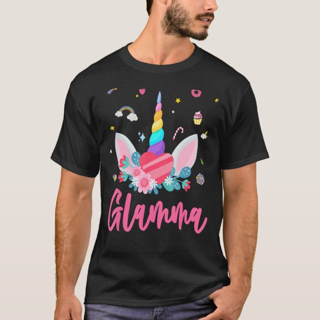 Camiseta Glamma De La Chica De Cumpleaños Unicorn Tema Mági (Anverso)