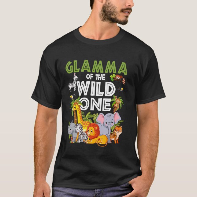 Camiseta Glamma de la selva salvaje de Safari de cumpleaños (Anverso)