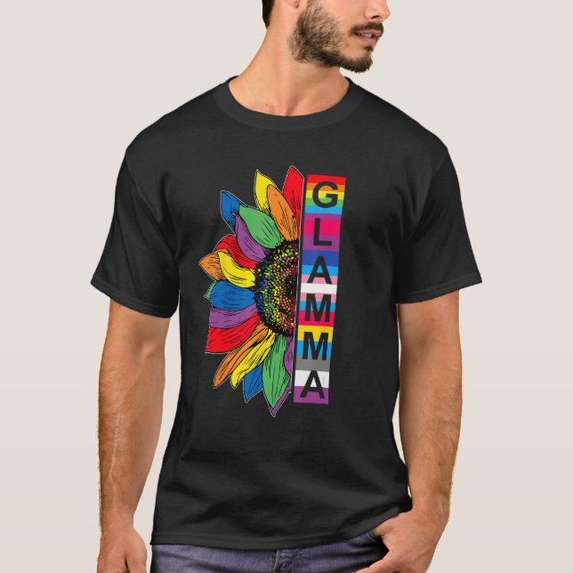 Camiseta Glamma LGBTQ Gay Pride Sunflower (Anverso)