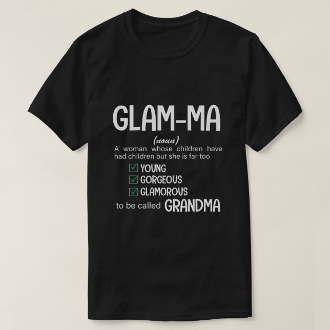 Camiseta Glamma RD, camiseta de la abuela, regalo  (Diseño del anverso)