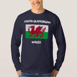 Camiseta Glamorgan del sur, País de Gales con la bandera