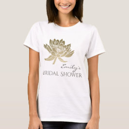 CAMISETA GLAMOROSO LOTUS DE ORO PÁLIDO BRIDAL SHOWER MONOGR