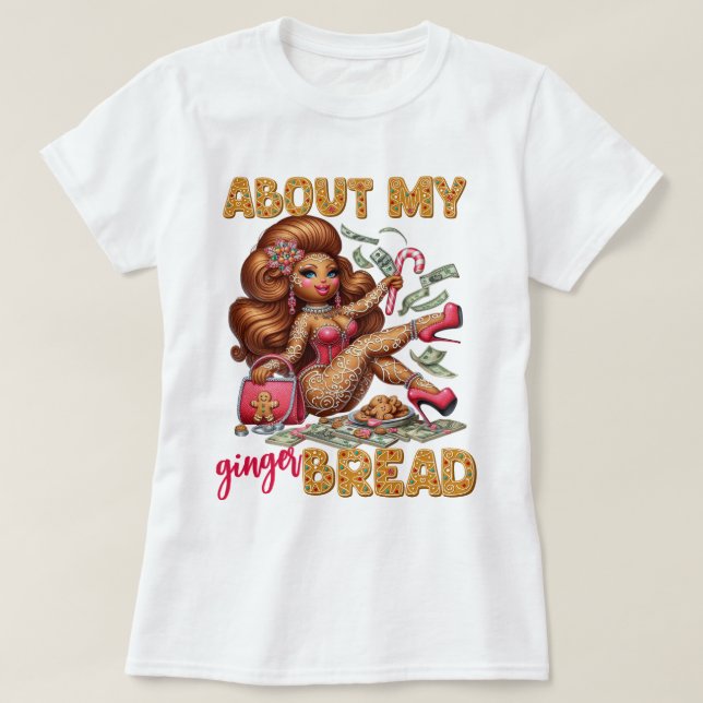 Camiseta Glamorosos Navidades rosados Chicas de Gingerbread (Diseño del anverso)