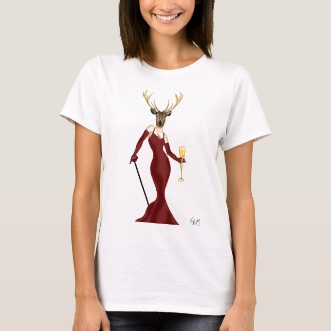 Camiseta Glamour Deer en Marsala 2 (Anverso)