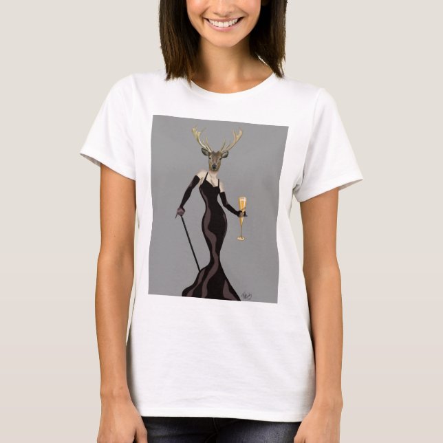 Camiseta Glamour Deer in Black 2 (Anverso)