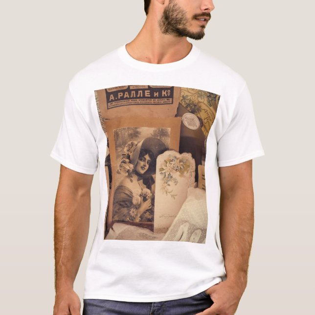 Camiseta Glamour nostálgica: retratos rusos vintage. (Anverso)