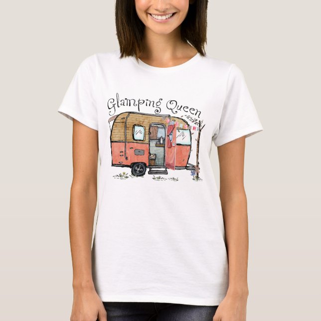 Camiseta Glamour Queen Funny Camper Vintage (Anverso)
