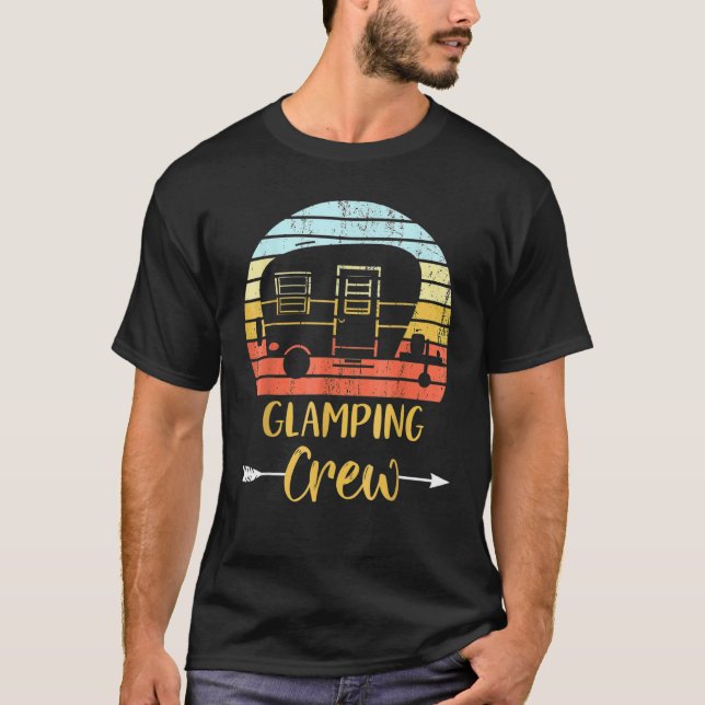 Camiseta Glamping Crew Funny Pareando Camping Familiar (Anverso)