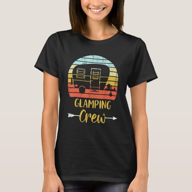 Camiseta Glamping Crew  Matching Family Girls Camping Trip (Anverso)