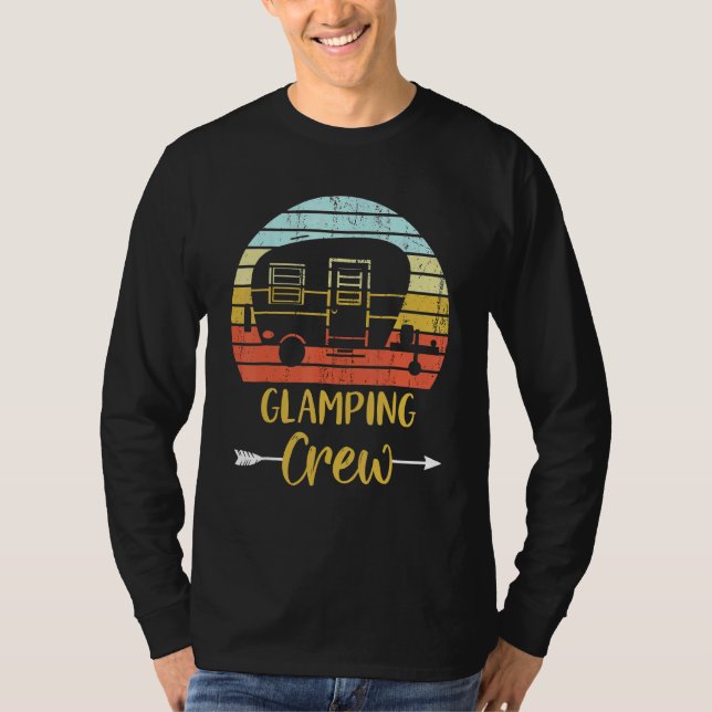 Camiseta Glamping Crew  Matching Family Girls Camping Trip (Anverso)