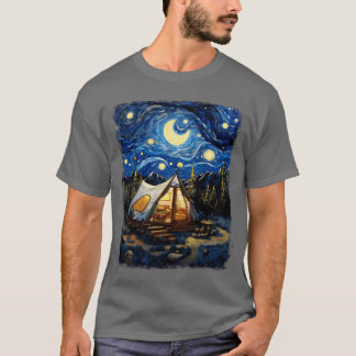 Camiseta Glamping Glamper Camping Camper Starry Night Paint