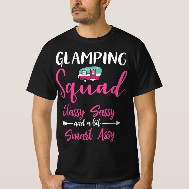 Camiseta Glamping Squad a Chicas familiares graciosos hacie (Anverso)