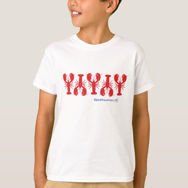 Camiseta Glanesas Rojas Preppy Localización Costera Niños R (Anverso)