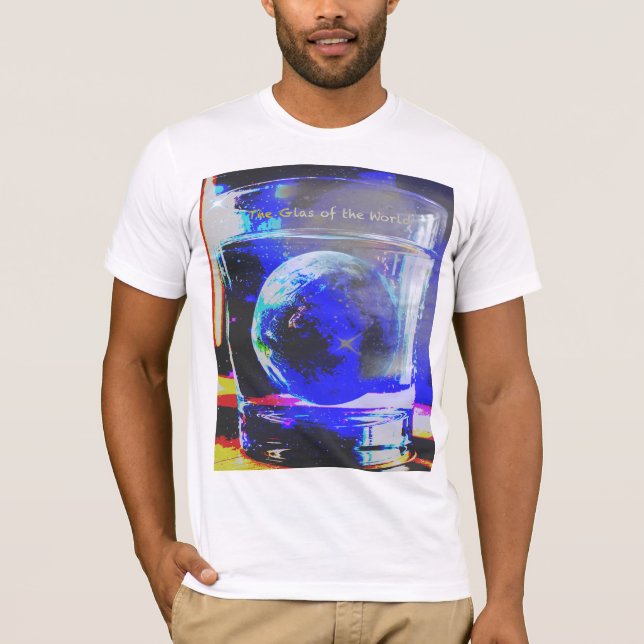 Camiseta Glas mit Welt (Anverso)