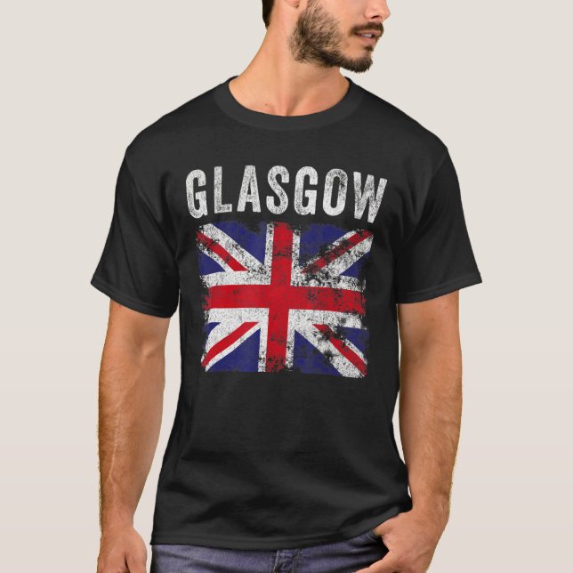 Camiseta Glasgow Unión de Bandera Británica Jack Scotland (Anverso)