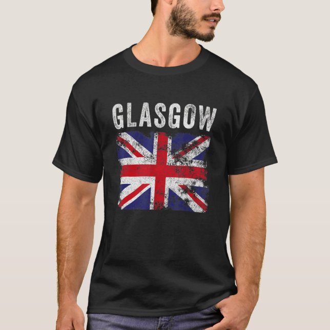 Camiseta Glasgow Unión de Bandera Británica Jack Scotland (Anverso)