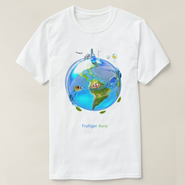 Camiseta Glass Earth Frutiger Aero (Diseño del anverso)