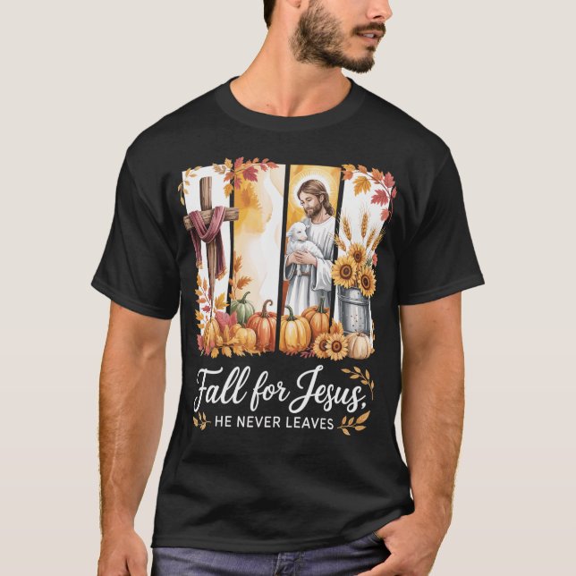 Camiseta Glaube trifft Herbst – Jesus Motiv mit Kürbissen (Anverso)
