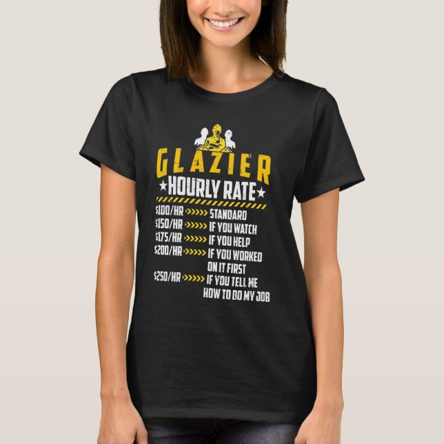 Camiseta Glazier Hourrate ama las divertidas tasas de mano  (Anverso)