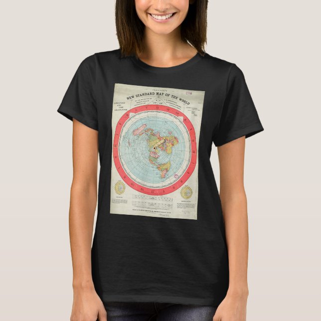 Camiseta Gleason's New Standard Map Of The World - Flat Ear (Anverso)