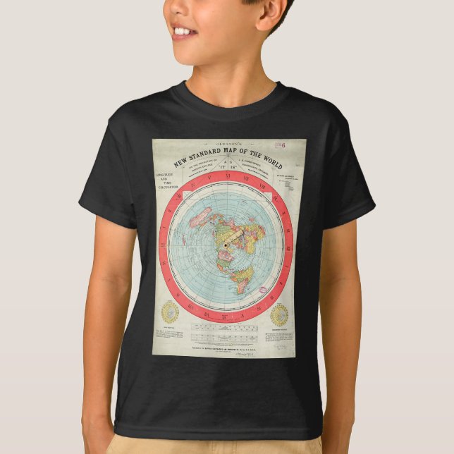 Camiseta Gleason's New Standard Map Of The World - Flat Ear (Anverso)