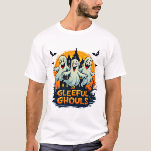 Camiseta Gleeful Ghouls Fun Halloween Ghost Artwork