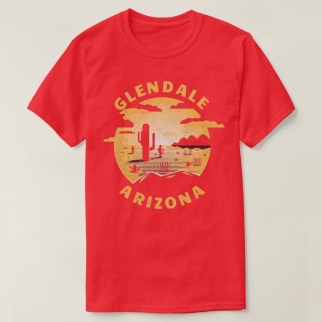 Camiseta Glendale Ilustracion del desierto de Arizona Soubl (Diseño del anverso)