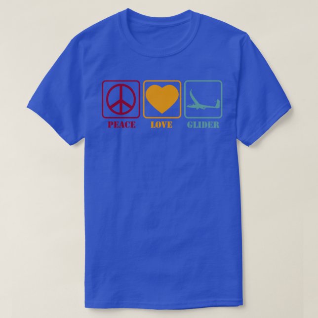 Camiseta Glider Soaring Gliding Peace Love Retro Idea de Re (Diseño del anverso)