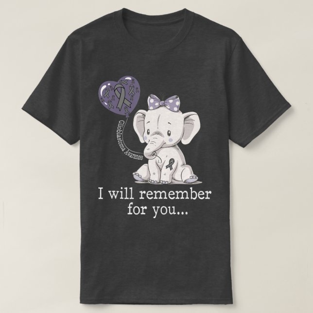 Camiseta Glioblastoma Awareness Elephant (Diseño del anverso)